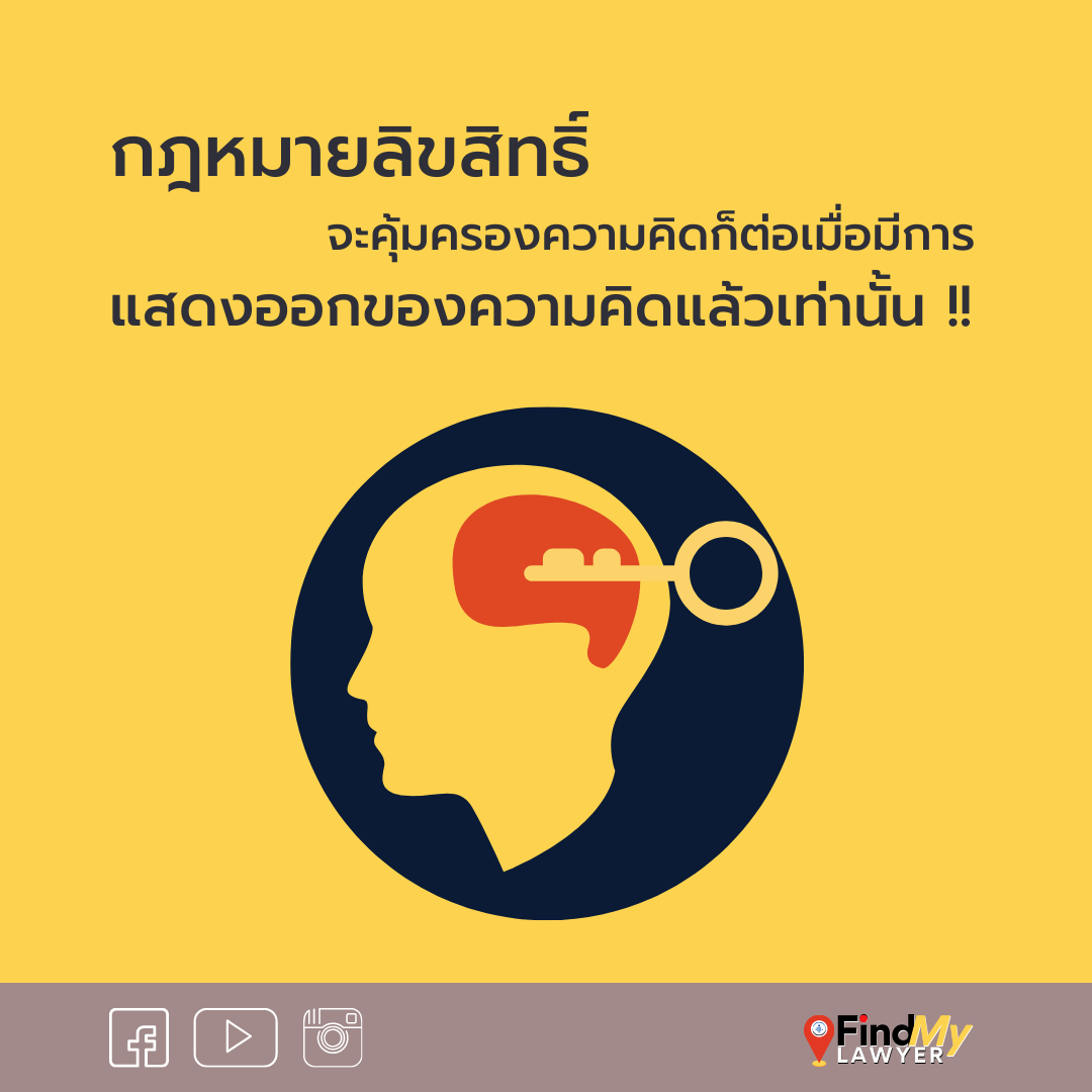 กฎหมายลิขสิทธิ์จะคุ้มครองความคิดก็ต่อเมื่อ มีการแสดงออกของความคิดแล้วเท่านั้น