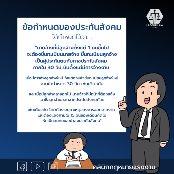 ข้อกำหนดของประกันสังคมได้กำหนดไว้ว่า….