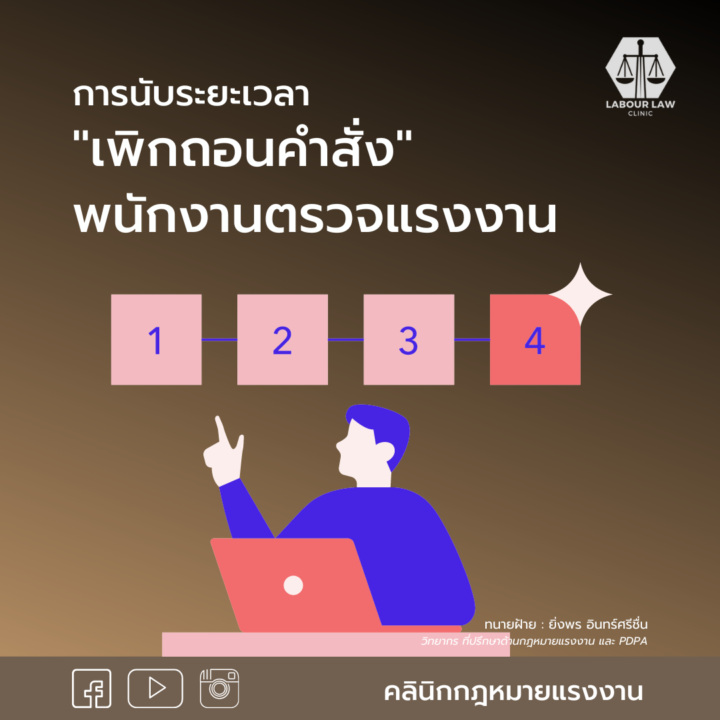 การนับระยะเวลาเพิกถอนคำสั่งพนักงานตรวจแรงงาน