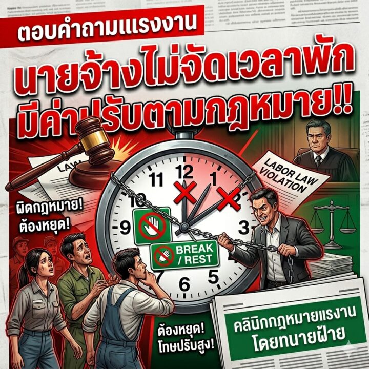 ผลของการที่นายจ้างไม่จัดเวลาพัก