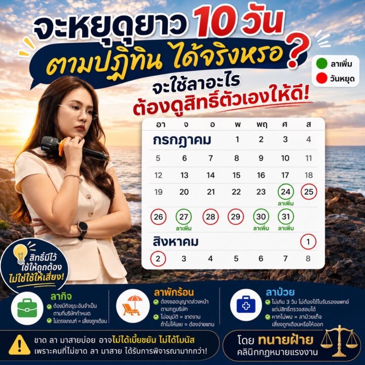 จะหยุดยาว 10 วันตามปฏิทินได้จริงหรือ? จะใช้ลาอะไรต้องดูสิทธิ์ตัวเองให้ดี