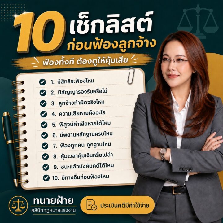 10 เช็กลิสต์ก่อนฟ้องลูกจ้าง
