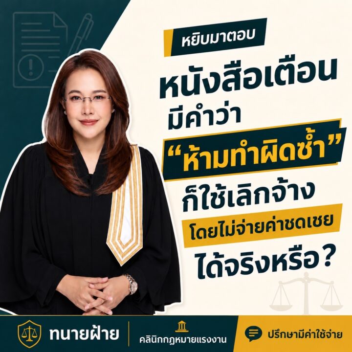 หนังสือเตือนมีคำว่า “ห้ามทำผิดซ้ำ” ก็ใช้เลิกจ้างโดยไม่จ่ายค่าชดเชยได้จริงหรือ