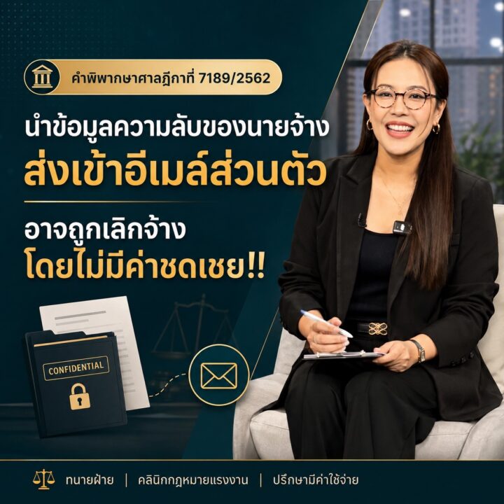 นำข้อมูลความลับของนายจ้างส่งเข้าอีเมลส่วนตัว อาจถูกเลิกจ้างโดยไม่ได้รับค่าชดเชย