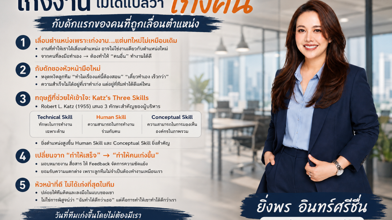 เก่งงาน ไม่ได้แปลว่าเก่งคน กับดักแรกของคนที่ถูกเลื่อนตำแหน่ง