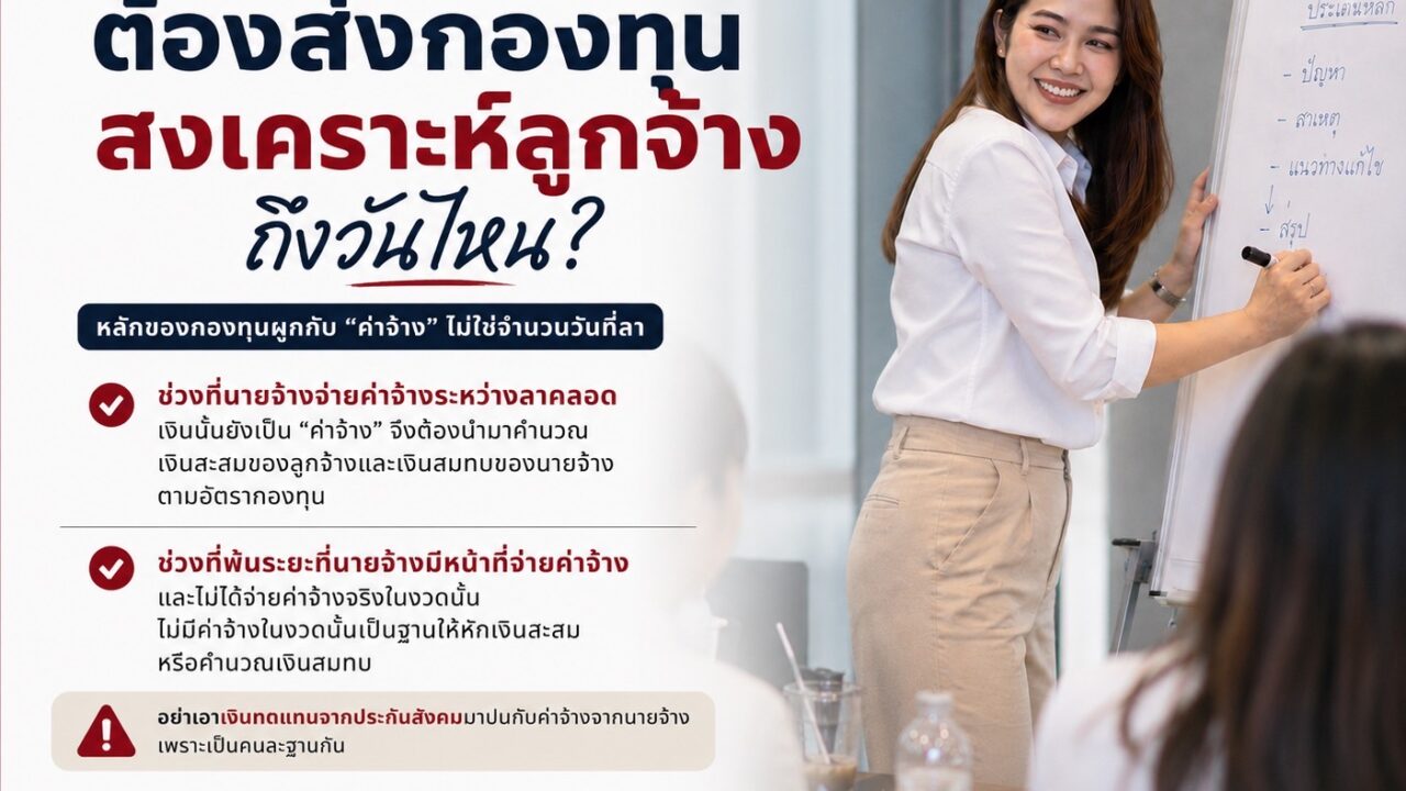 ลาคลอด 120 วัน แล้วกองทุนสงเคราะห์ลูกจ้างต้องส่งถึงวันไหน