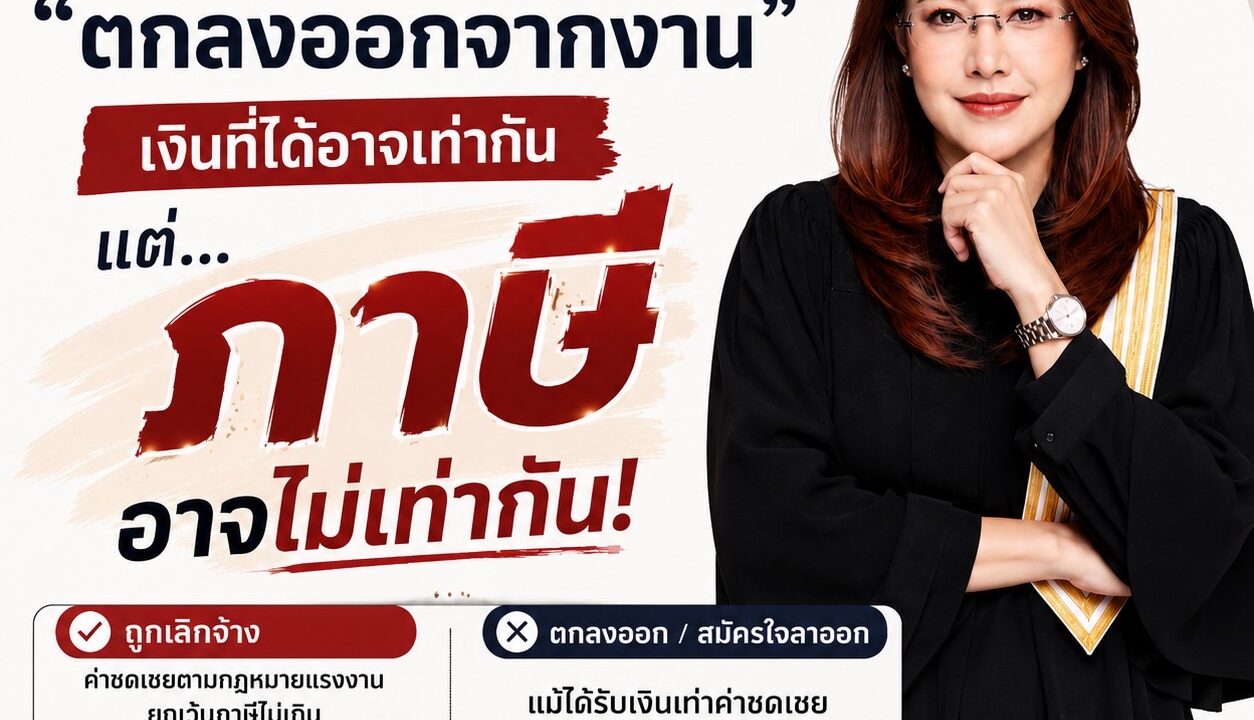 ถูกเลิกจ้างกับตกลงออกจากงาน เงินที่ได้อาจเท่ากัน แต่ภาษีอาจไม่เท่ากัน