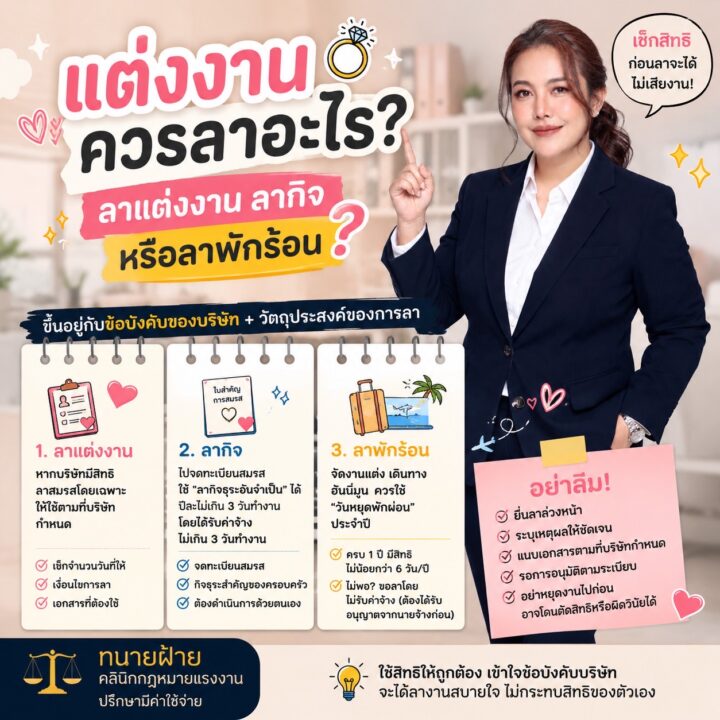 กฎหมายกำหนดให้มีลาแต่งงานไว้หรือไม่