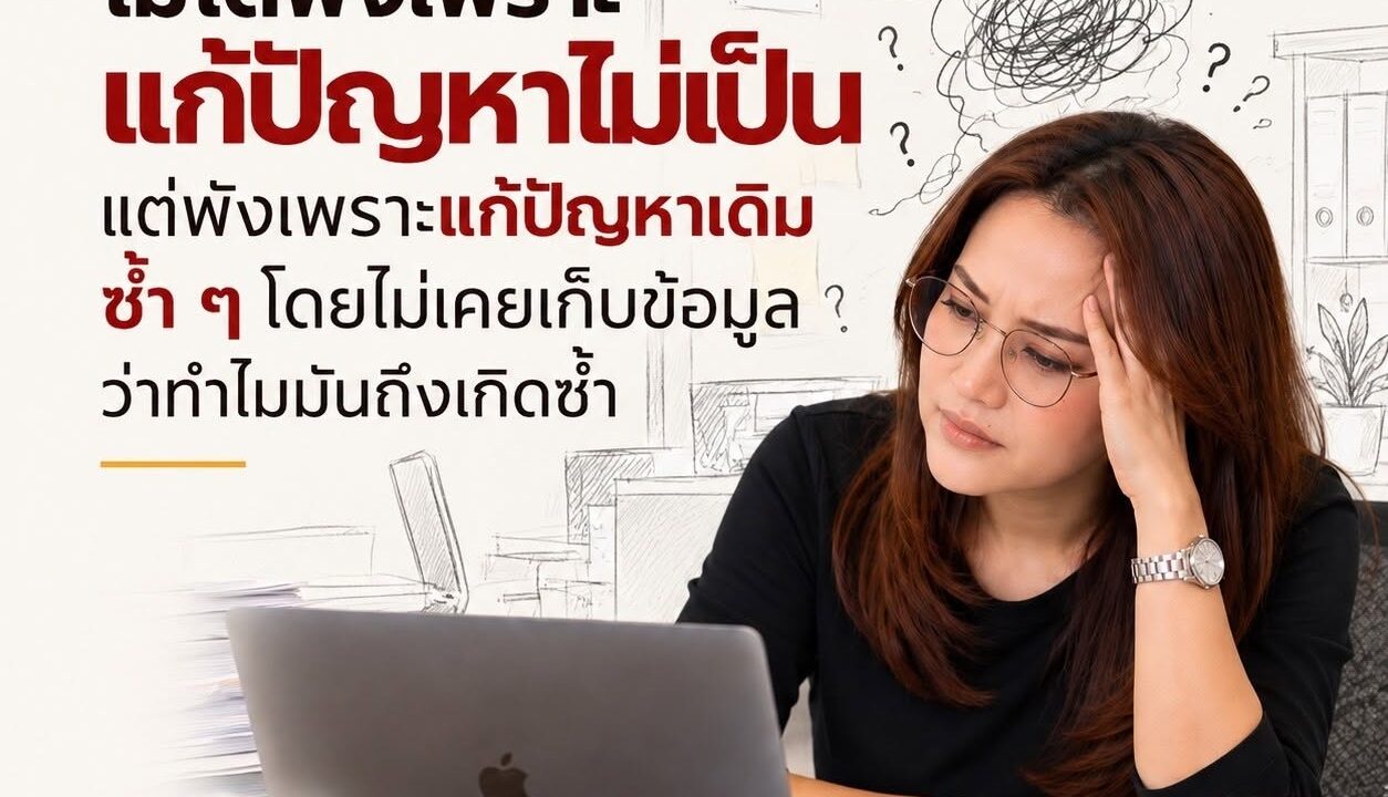 องค์กรจำนวนมากไม่ได้พังเพราะแก้ปัญหาไม่เป็น แต่พังเพราะแก้ปัญหาเดิมซ้ำ ๆ โดยไม่เคยเก็บข้อมูลว่าทำไมมันถึงเกิดซ้ำ